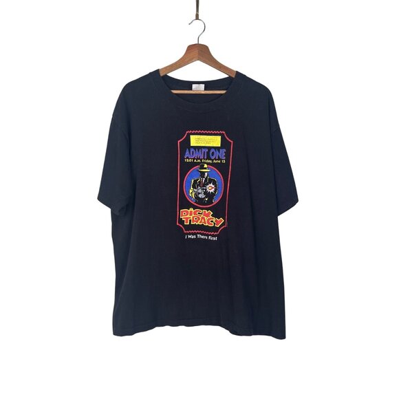 Vintage 90s Disney Dick Tracey Movie Promo TShirt Single Stitch Mens Sz. XL FLAW - Picture 1 of 8